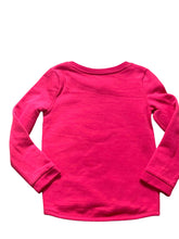 Load image into Gallery viewer, Girls Cerise A Star Butterfly Embroidered Dip Hem Sweatshirt Top
