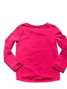 Girls Cerise A Star Butterfly Embroidered Dip Hem Sweatshirt Top