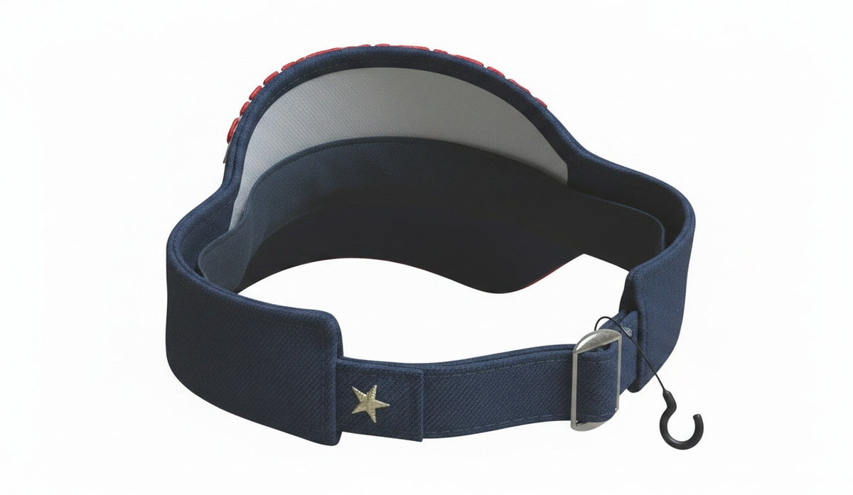 England Star Embroidery Unisex Navy / White Open Top Adjustable Sun Holiday Cap