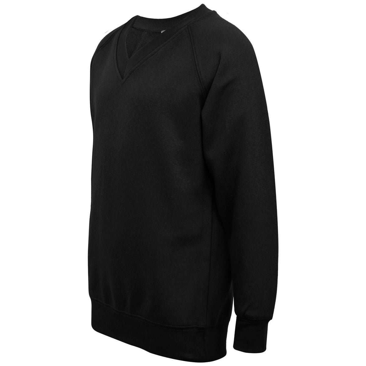 Boys Girls Black V Neck Fleece Pullover Casual School Jumper 2 Pack Sweatshirts