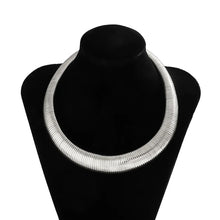 Load image into Gallery viewer, Ladies Gold Silver Wide Spiral Torques Chunky Chain Choker Party Necklace
