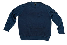Load image into Gallery viewer, Mens Navy Blue Straight Up Soft Knit Cotton Blend Crew Ribbed Longsleeve Jumper
