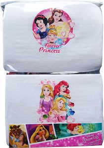 Girls Disney Forever Princess White 2 Pack Soft Cotton Underwear Vests