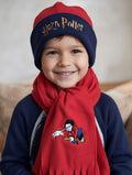 Boy Girls Red Scarf & Navy Trim Harry Potter Soft Fleece Warm Cap & Scarf sets