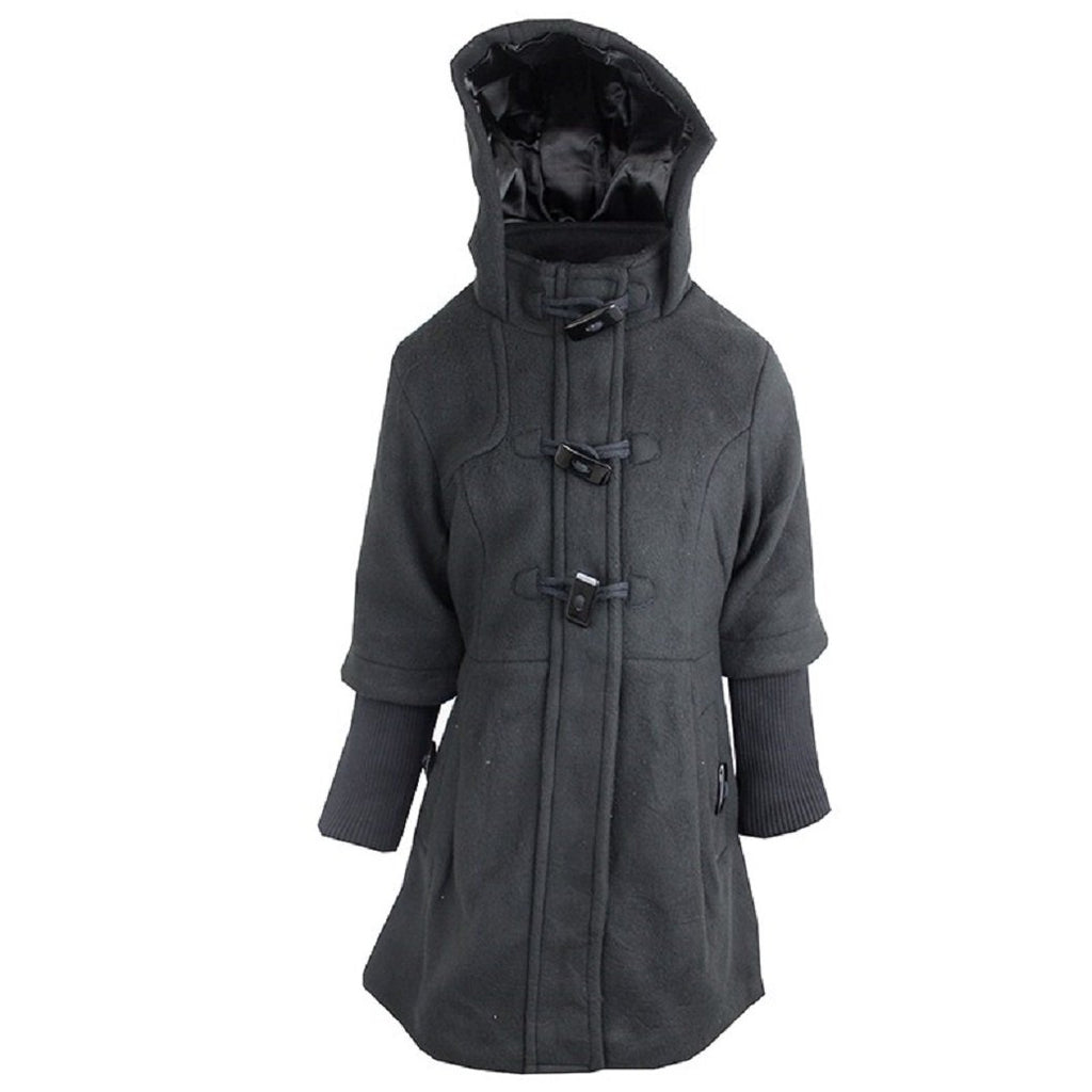 Girls Brave Soul Hooded Fully Lined Knitted Ribbed Sleeves Winter Coats