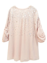 Load image into Gallery viewer, Ladies Glam Sequin Embellished Plus Size Tunic Party Top
