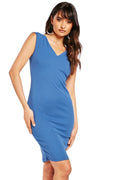 Ladie V-Neck Sleeveless Bodycon Party Clubwear Mini Dress