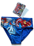 Boys Avengers Red Blue Swimwear All Over Marvel Avengers Print Swimming Briefs
