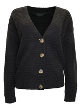 Load image into Gallery viewer, Ladies Wide Ribbed Button Through Soft Knitted V-Neck Plus Size Cardigans
