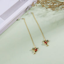 Load image into Gallery viewer, Ladies Girls Gold Plated Long Tassel Hanging Bird Drop Earrings
