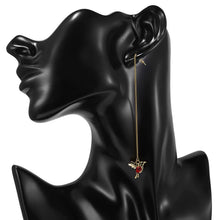 Load image into Gallery viewer, Ladies Girls Gold Plated Long Tassel Hanging Bird Drop Earrings
