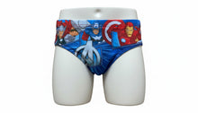 Load image into Gallery viewer, Boys Avengers Red Blue Swimwear All Over Marvel Avengers Print Swimming Briefs
