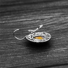 Load image into Gallery viewer, Ladies Silver Ethnic Natural Tiger Eye Gemstone Handmade Drop Hook Earring
