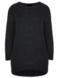 Ladies Chunky Rib Trimmed Longline Plus Size Jumpers
