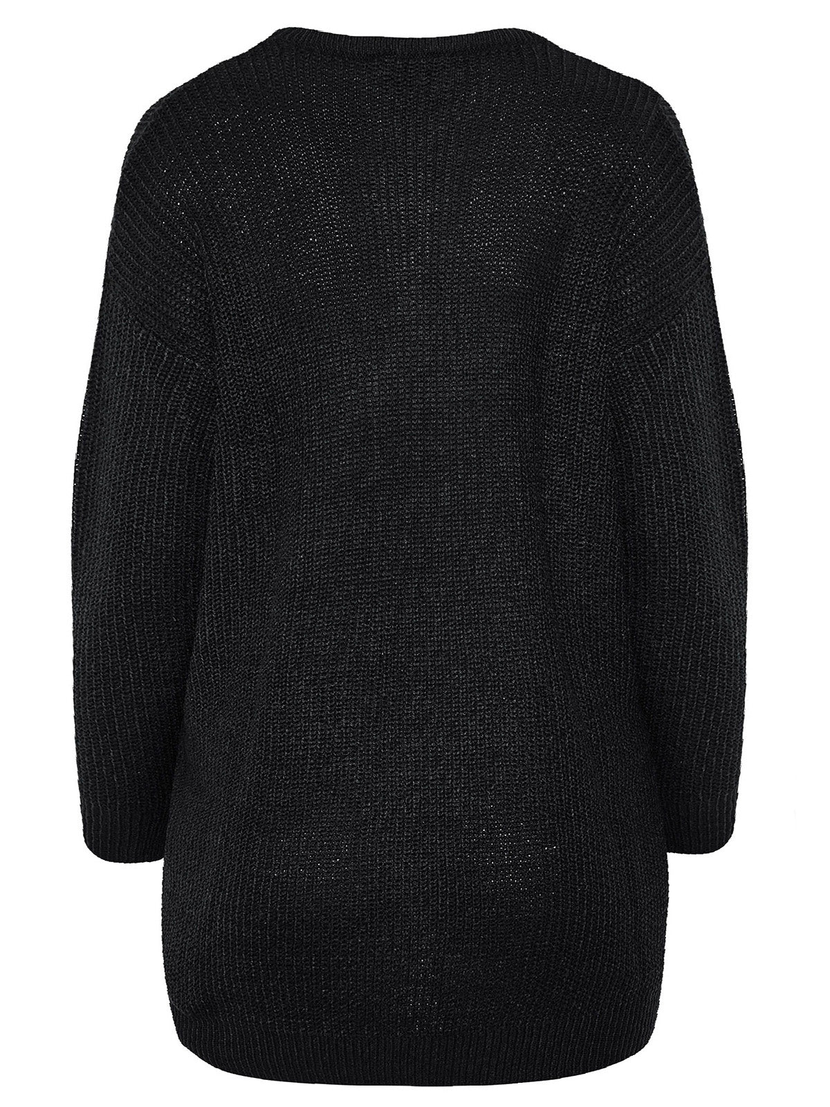 Ladies Chunky Rib Trimmed Longline Plus Size Jumpers