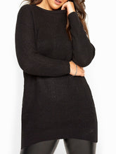 Load image into Gallery viewer, Ladies Ex Yours Curve Chunky Rib Trimmed Longline Plus Size Jumpers
