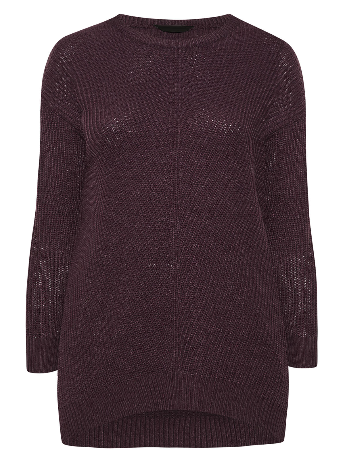 Ladies Chunky Rib Trimmed Longline Plus Size Jumpers
