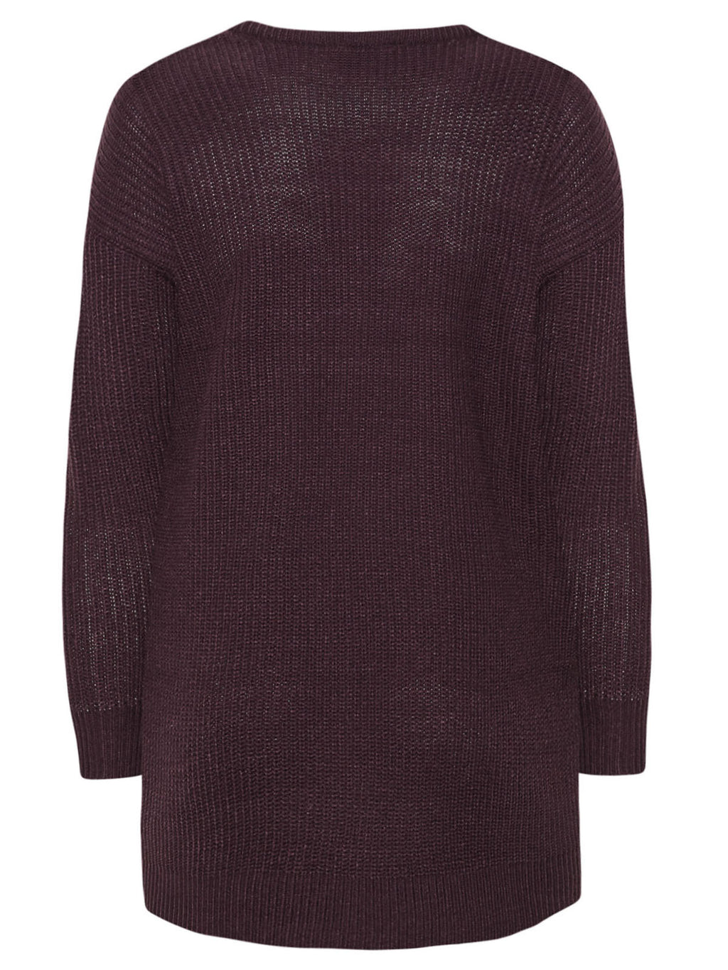 Ladies Chunky Rib Trimmed Longline Plus Size Jumpers
