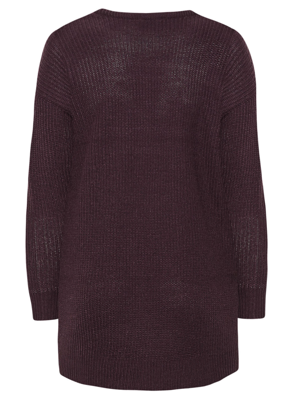 Ladies Chunky Rib Trimmed Longline Plus Size Jumpers