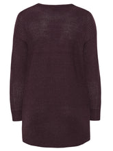 Load image into Gallery viewer, Ladies Chunky Rib Trimmed Longline Plus Size Jumpers
