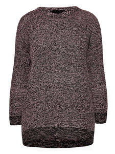 Ladies Chunky Rib Trimmed Longline Plus Size Jumpers