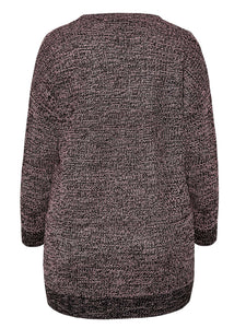 Ladies Chunky Rib Trimmed Longline Plus Size Jumpers