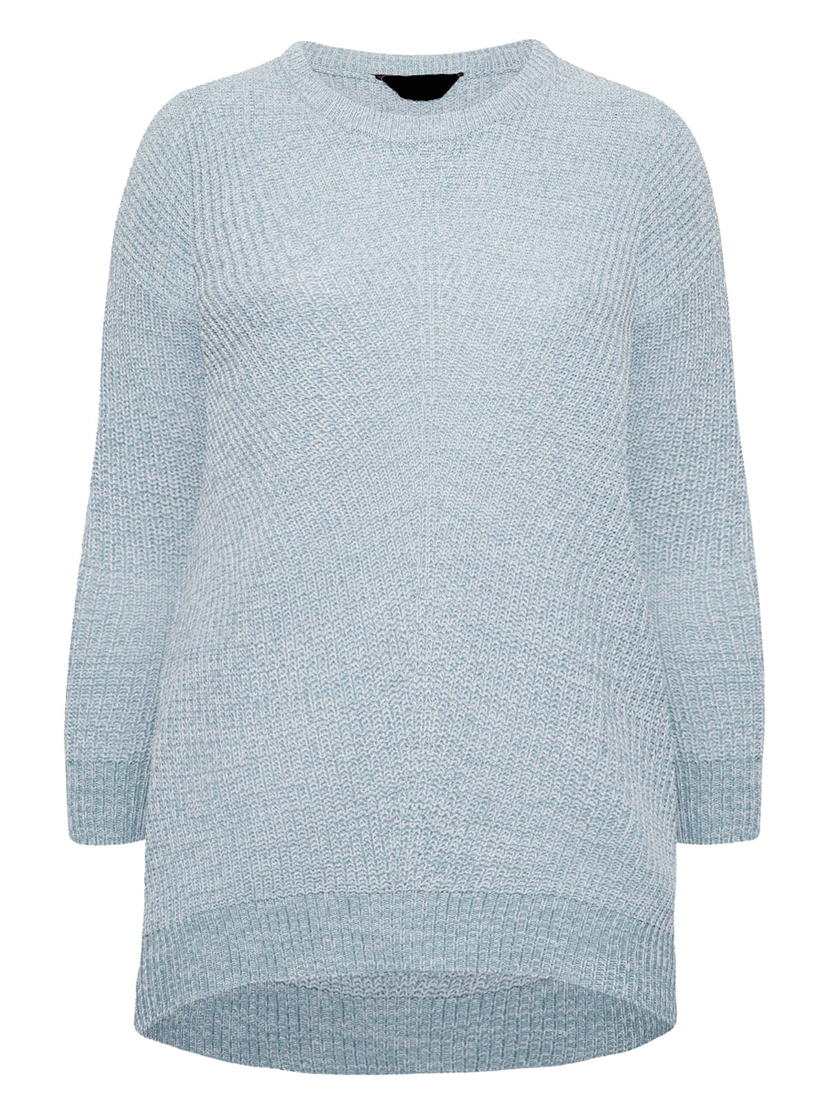 Ladies Chunky Rib Trimmed Longline Plus Size Jumpers