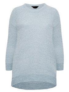 Ladies Chunky Rib Trimmed Longline Plus Size Jumpers
