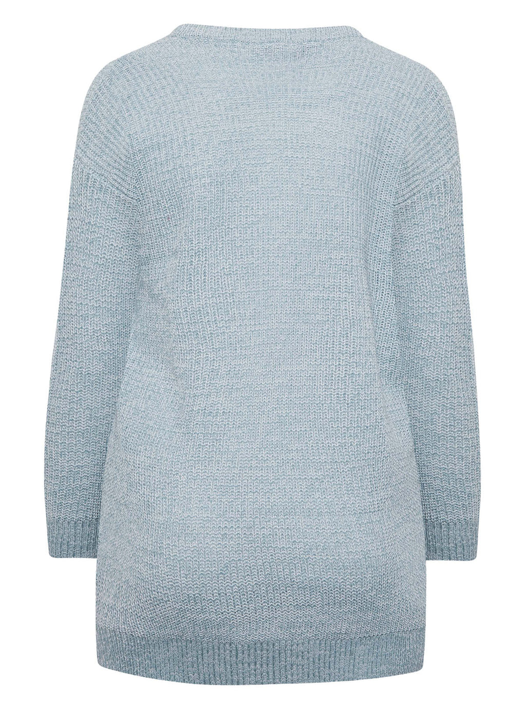 Ladies Chunky Rib Trimmed Longline Plus Size Jumpers