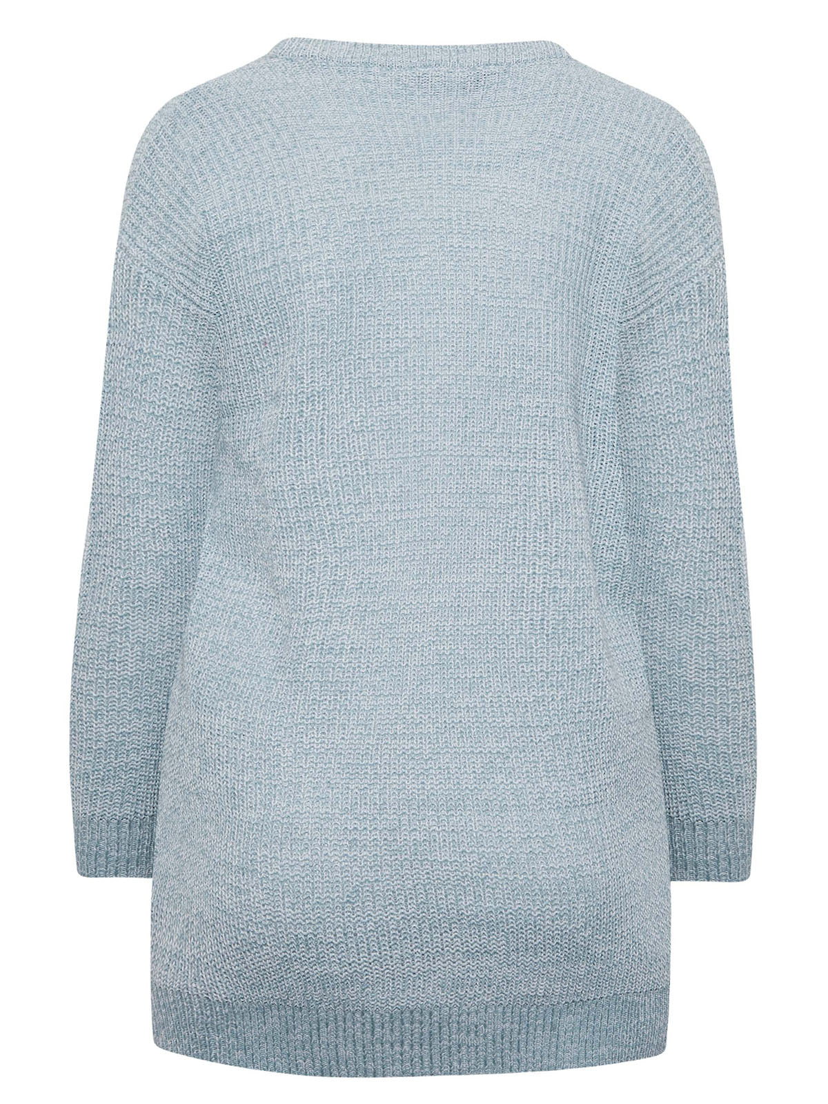 Ladies Chunky Rib Trimmed Longline Plus Size Jumpers