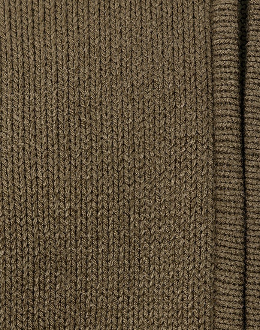 Ladies Ribbed High Neck Full Zip Mid-Length Cardigan