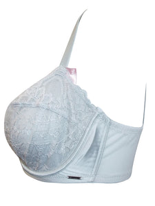Ladies Boux Avenue Silver Lace Full Cup Underwired Support Bra