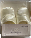 Baby Boys Girls Ivory Bootie Christening Baptism Satin Soft Shoes 0-12 Months