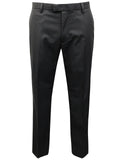 Mens Black Smart Regular Fit Flat Front Trousers