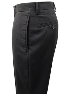 Mens Black Smart Regular Fit Flat Front Trousers