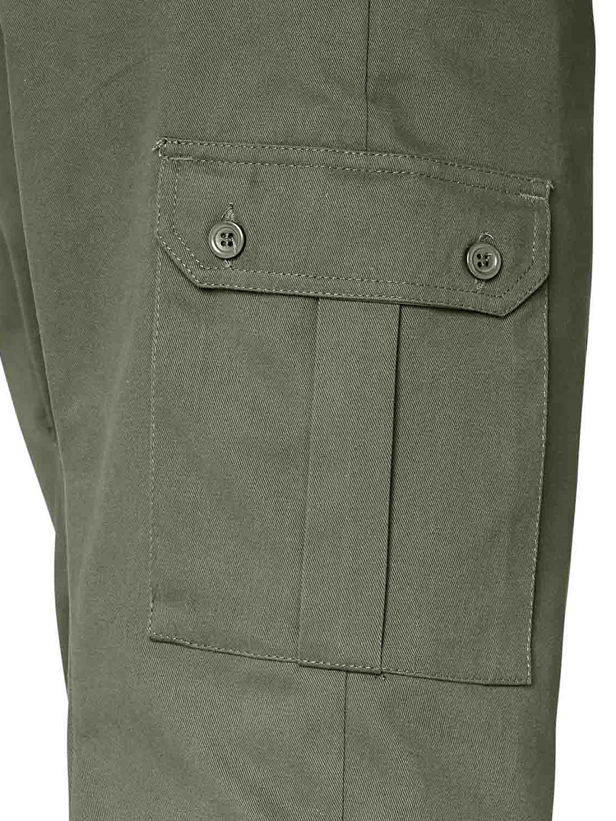 Mens Khaki Pure Cotton Cargo Trousers