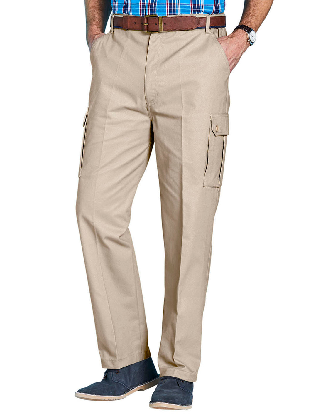 Mens Pure Cotton Cargo Trousers