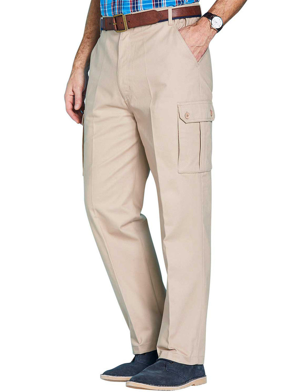 Mens Pure Cotton Cargo Trousers
