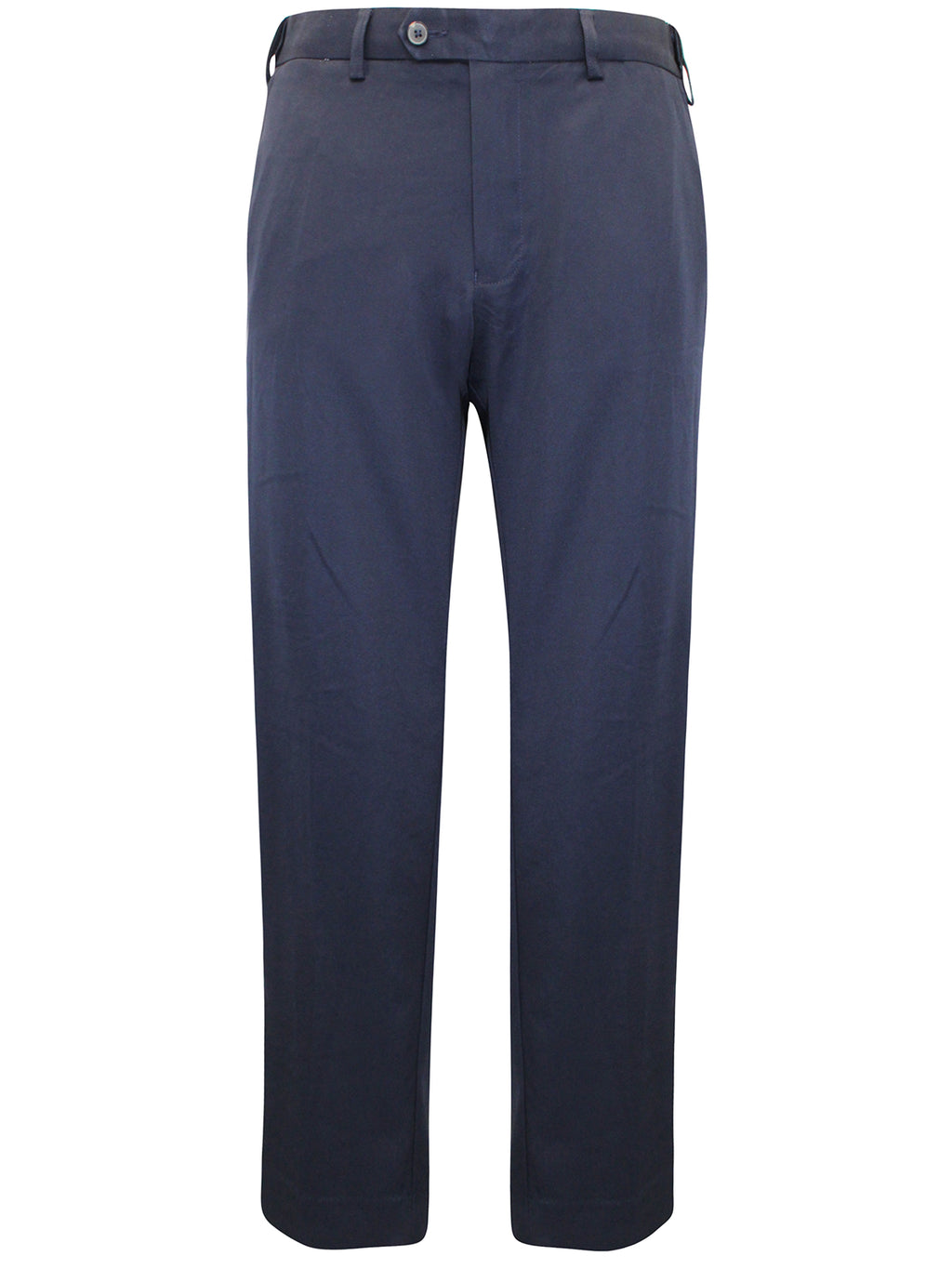 Mens Navy Wool Blend Smart Regular Fit Flat Front Smart Trousers
