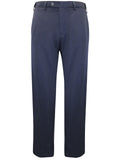 Mens Navy Wool Blend Smart Regular Fit Flat Front Smart Trousers