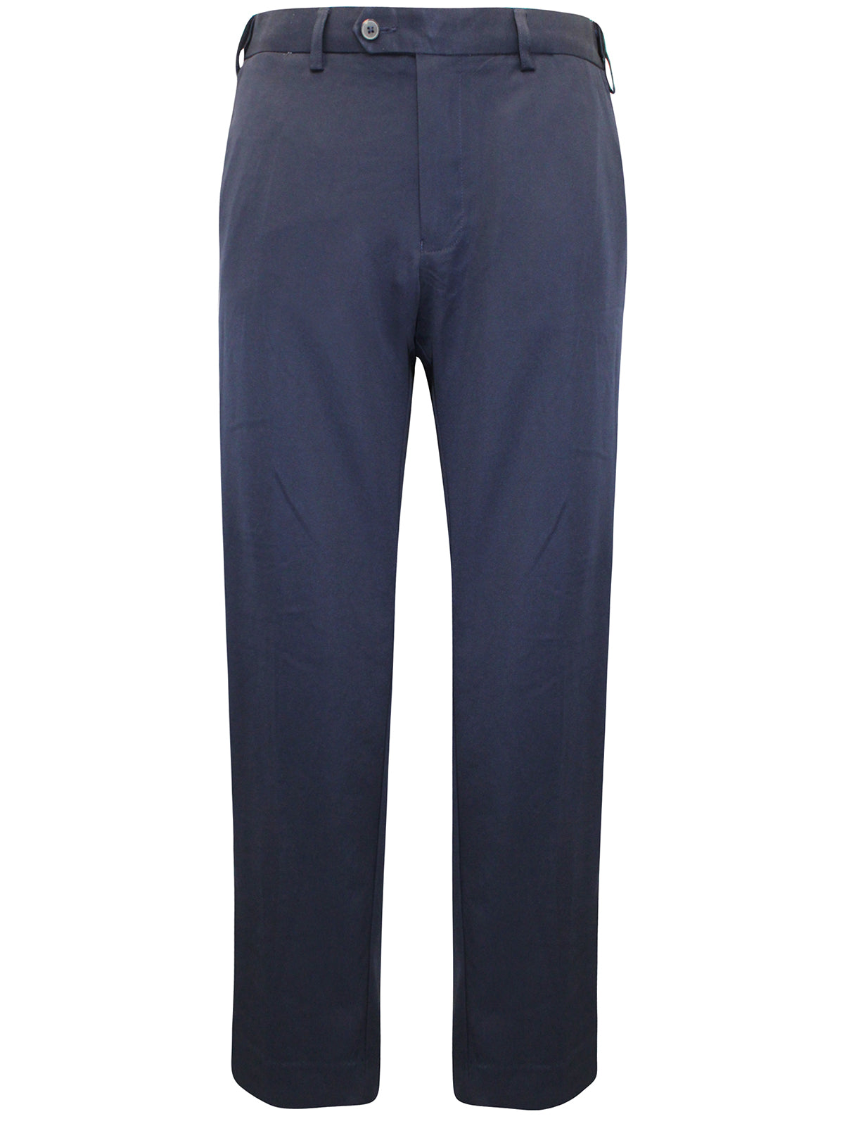 Mens Navy Wool Blend Smart Regular Fit Flat Front Smart Trousers