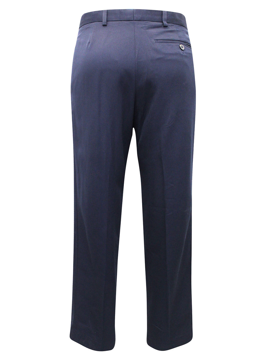 Mens Navy Wool Blend Smart Regular Fit Flat Front Smart Trousers
