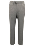 Mens Light Brown Wool Blend Regular Fit Flat Front Trousers