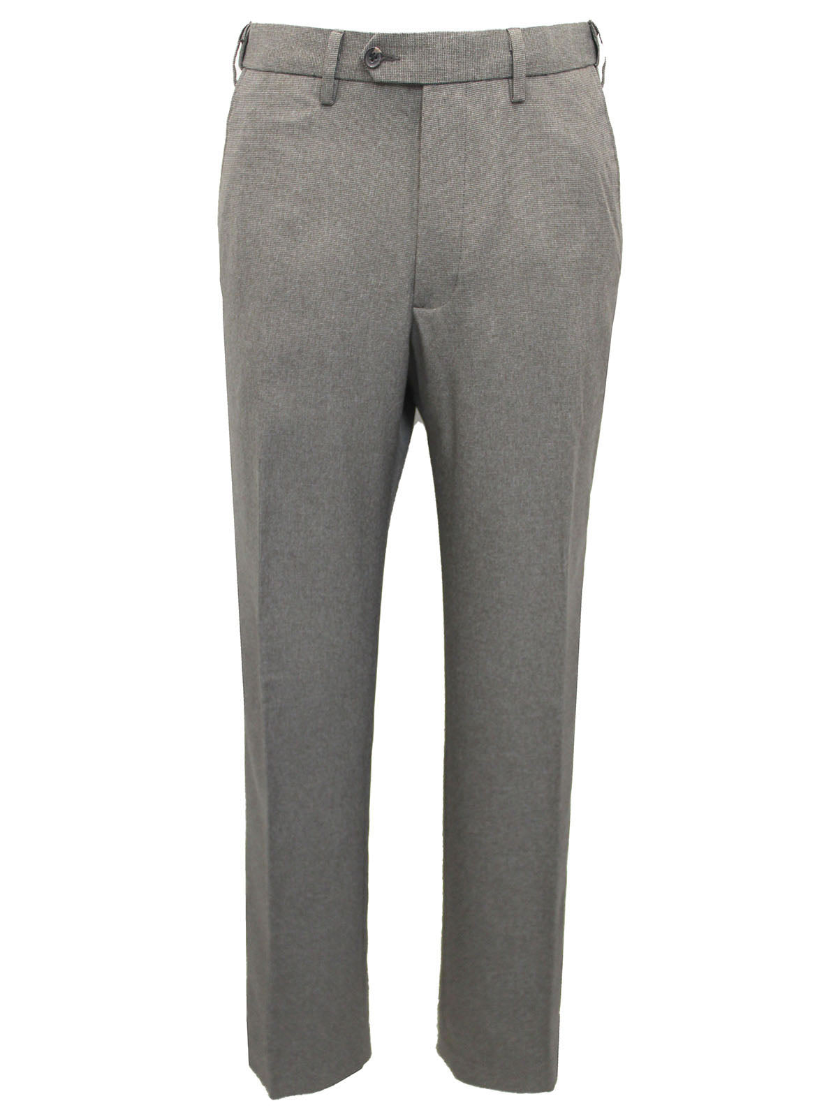 Mens Light Brown Wool Blend Regular Fit Flat Front Trousers
