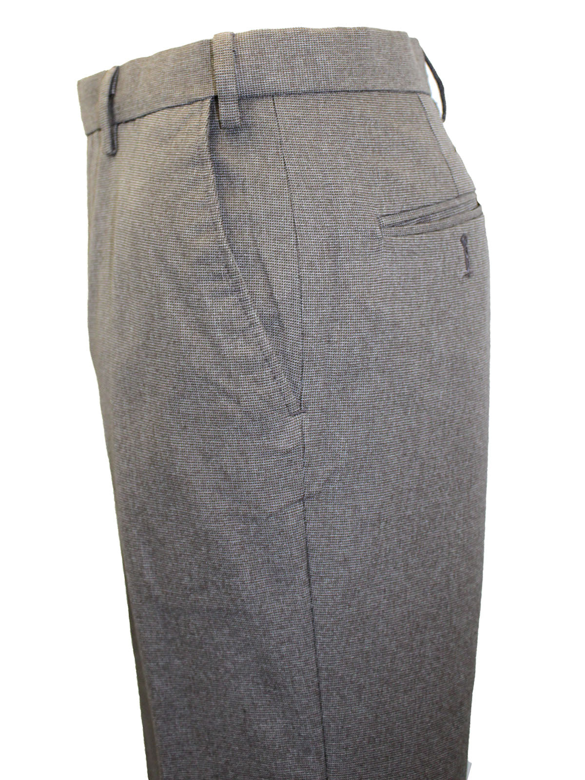 Mens Light Brown Wool Blend Regular Fit Flat Front Trousers