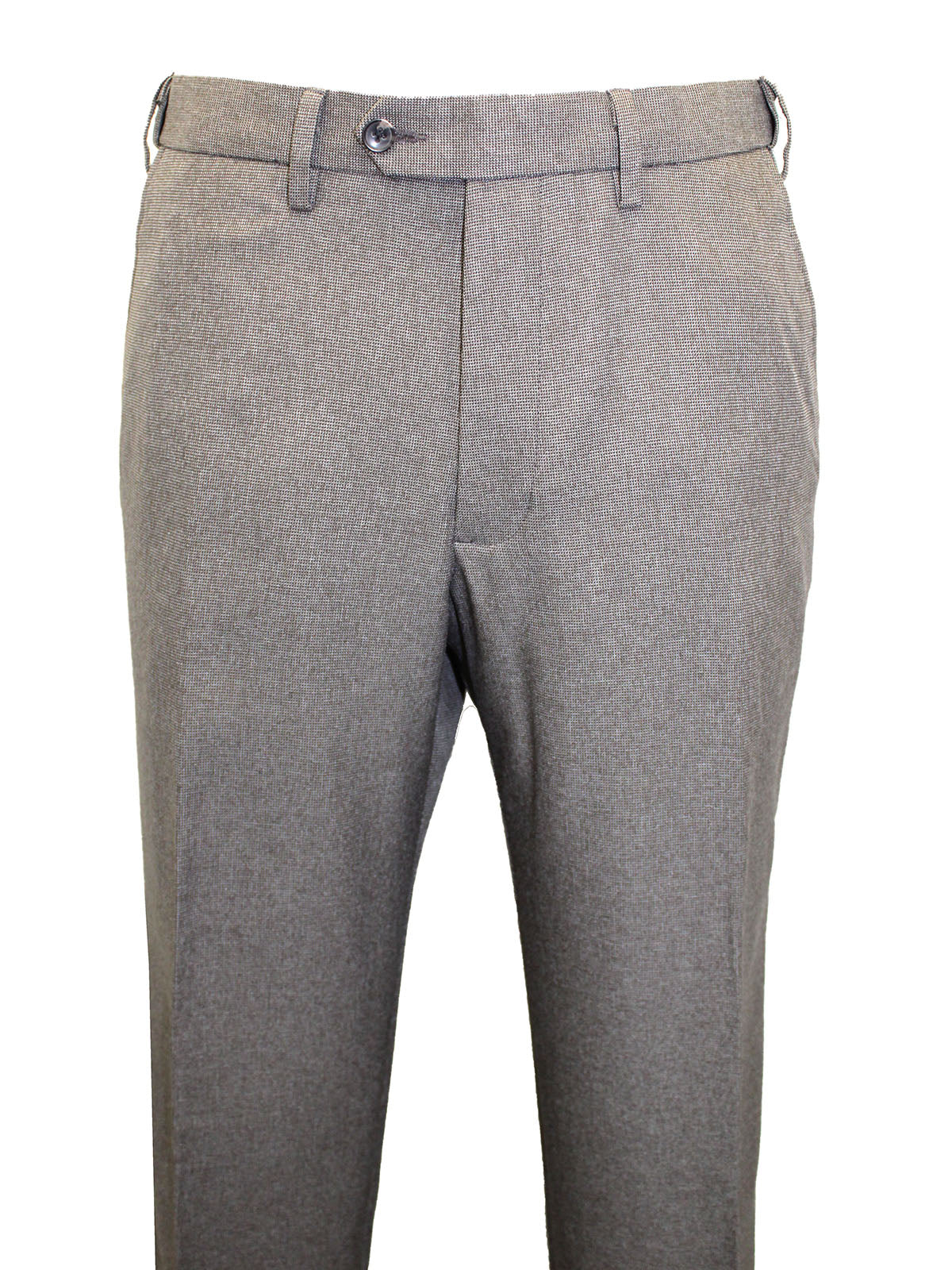 Mens Light Brown Wool Blend Regular Fit Flat Front Trousers