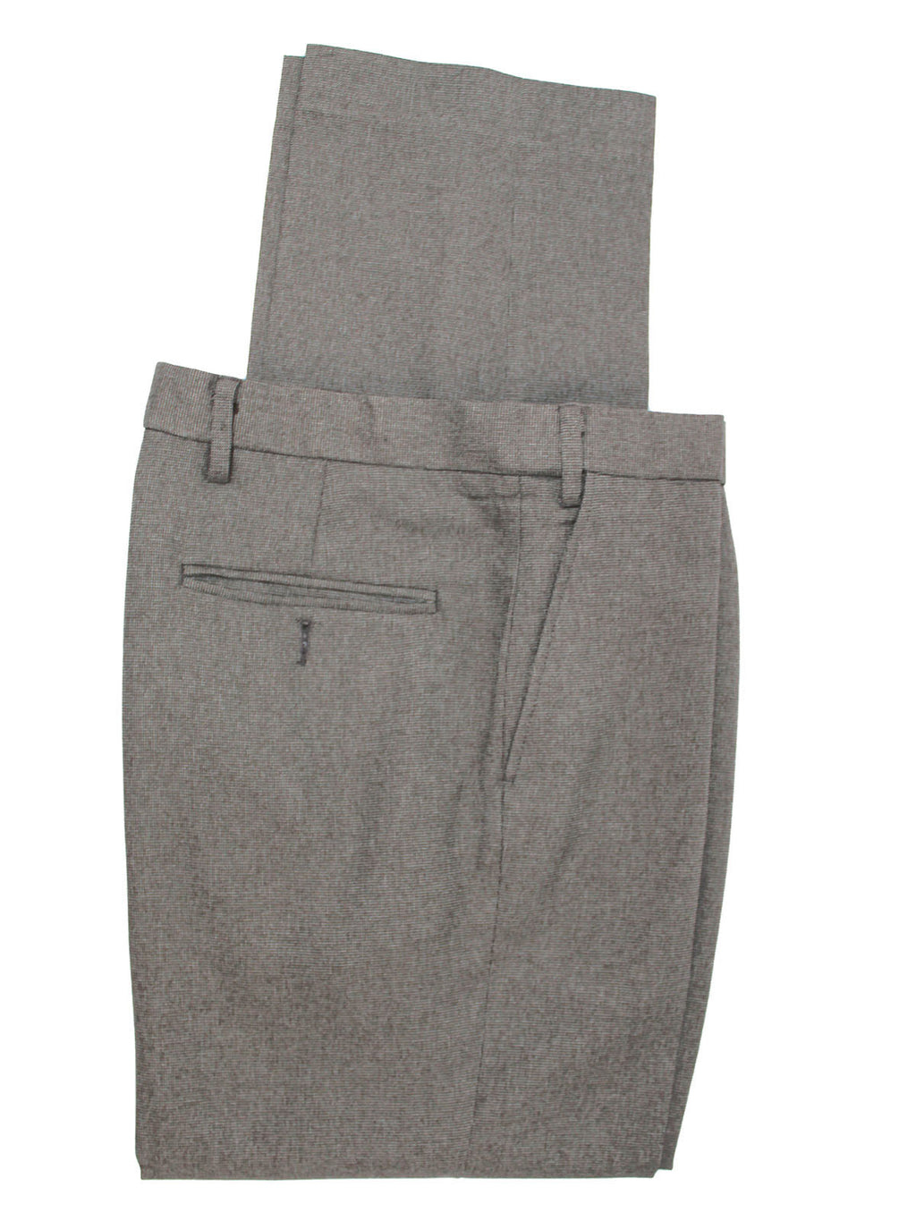 Mens Light Brown Wool Blend Regular Fit Flat Front Trousers