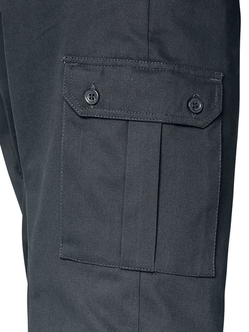 Mens Black Combat Cargo Pure Cotton Side Elasticated Waist Trousers