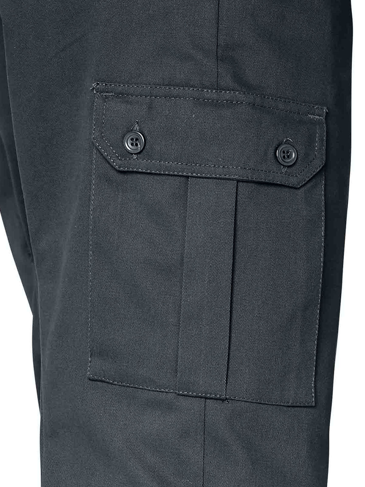 Mens Black Combat Cargo Pure Cotton Side Elasticated Waist Trousers