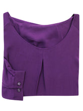 Load image into Gallery viewer, Ladies Aubergine Mona Round Neck Long Sleeve Blouse
